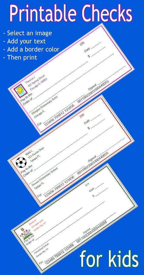 free printable checks for play.